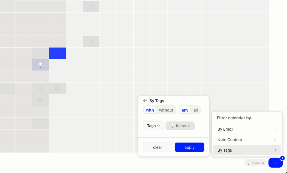 Tag Filtering for Calendar